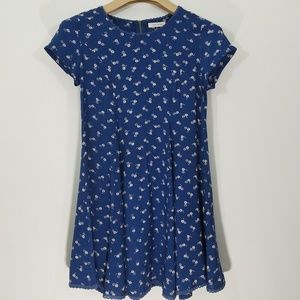 Catch Me Dress Navy Lace Floral Fit &Flare Size S